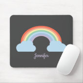 Pastel Rainbow Black Mousepad (Mit Mouse)