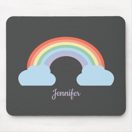 Pastel Rainbow Black Mousepad (Vorne)