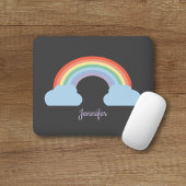 Pastel Rainbow Black Mousepad
