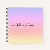 Pastel Rainbow & Black Typografy Affirmations Notizblock (Vorderseite)