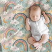 Pastel Rainbow Blanket Soft Gift Baby’s Arrival Fleecedecke