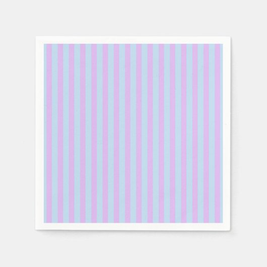 Pastel Rainbow Blue & Lilac Stripes Découpage Serviette (Vorderseite)