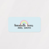 Pastel Rainbow Blue Waterproof Adhesive Closing L Etiketten (Design 2)