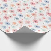 Pastel-Rainbow-Blume auf Weiß Geschenkpapier (Ecke)