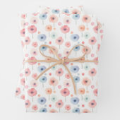 Pastel-Rainbow-Blume auf Weiß Geschenkpapier Set (Beispiel)
