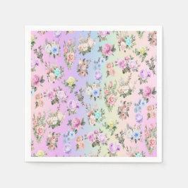 Pastel Rainbow-Blume Serviette