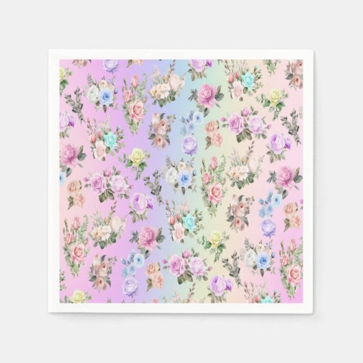 Pastel Rainbow-Blume Serviette (Vorderseite)