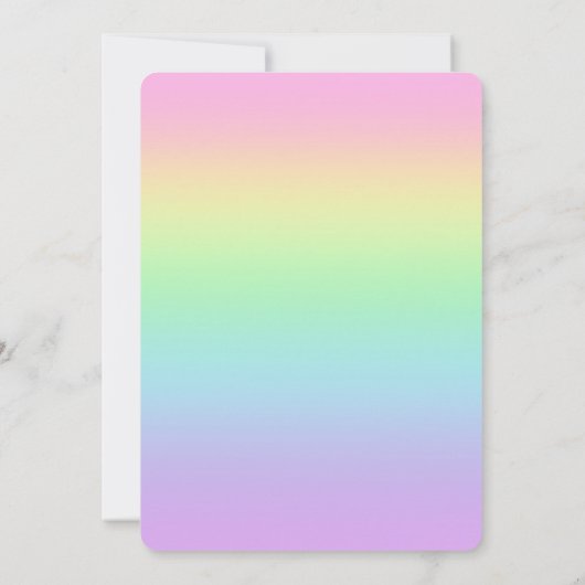 Pastel Rainbow Bridal Dusche Einladung (Rückseite)