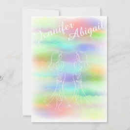 Pastel Rainbow Brides Gay Wedding Einladung