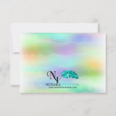 Pastel Rainbow Brides Wedding Empfang Einladung (Rückseite)