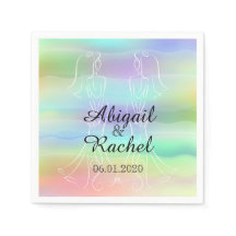 Pastel Rainbow Brides Wedding Napkin