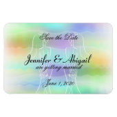 Pastel Rainbow Brides Wedding Save the Date Magnet (Horizontal)