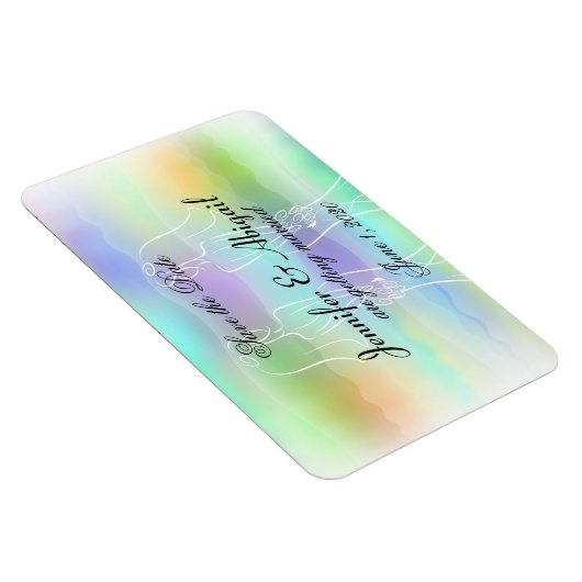 Pastel Rainbow Brides Wedding Save the Date Magnet (Rechte Seite)