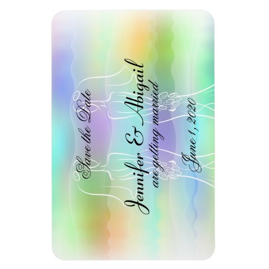 Pastel Rainbow Brides Wedding Save the Date Magnet (Vertikal)