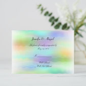 Pastel Rainbow Bridge Wedding Response Card Einladung (Stehend Vorderseite)