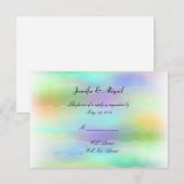 Pastel Rainbow Bridge Wedding Response Card Einladung (Vorne/Hinten)