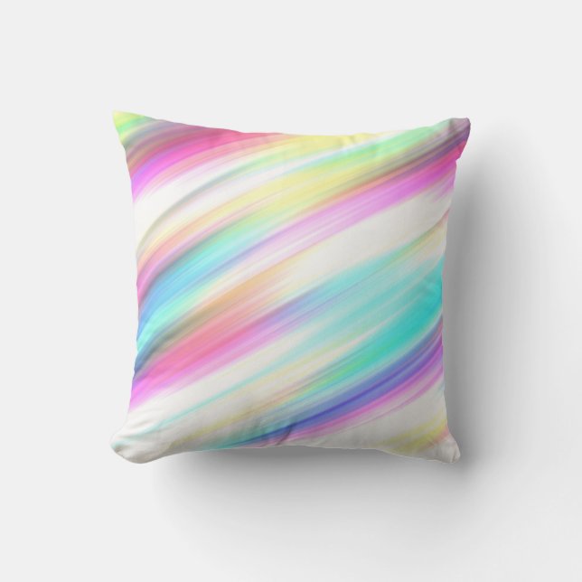 Pastel Rainbow Brush Strokes  Kissen (Vorderseite)