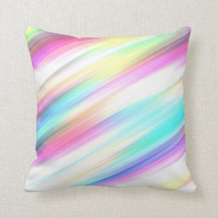 Pastel Rainbow Brush Strokes  Kissen