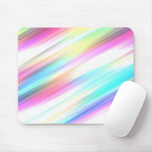 Pastel Rainbow Brush Strokes Mousepad (Mit Mouse)