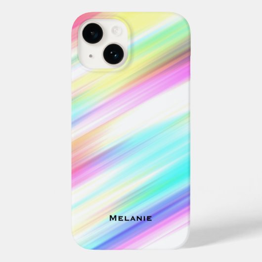Pastel Rainbow Brush Strokes Personalisiert Case-Mate iPhone Hülle (Rückseite)