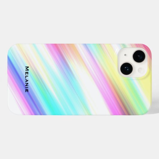 Pastel Rainbow Brush Strokes Personalisiert Case-Mate iPhone Hülle (Rückseite (Horizontal))