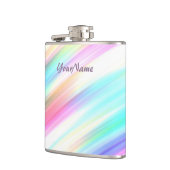 Pastel Rainbow Brush Strokes Personalisiert Flachmann (Links)