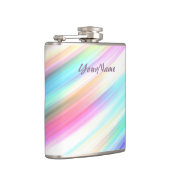 Pastel Rainbow Brush Strokes Personalisiert Flachmann (Rechts)