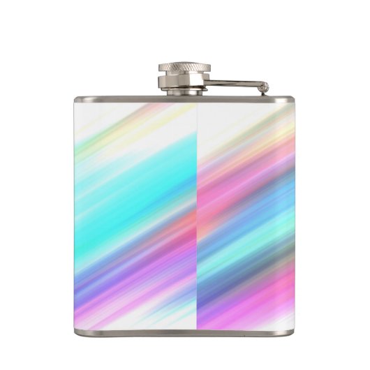 Pastel Rainbow Brush Strokes Personalisiert Flachmann (Rückseite)