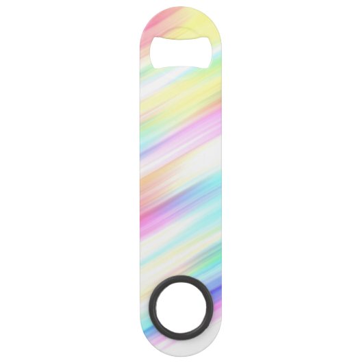 Pastel Rainbow Brush Strokes Speed Flaschenöffner (Rückseite)
