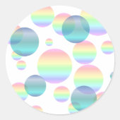 Pastel Rainbow Bubbles Runder Aufkleber (Vorderseite)