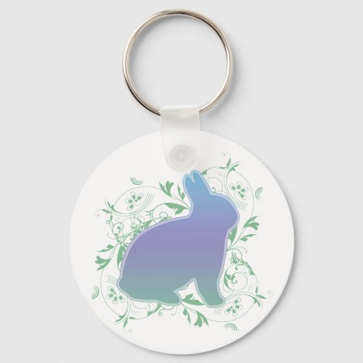 Pastel Rainbow Bunny & Wirbel Schlüsselanhänger (Vorderseite)