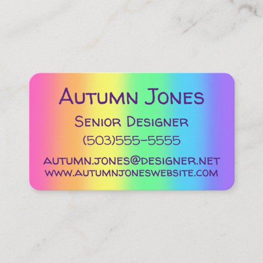 Pastel Rainbow Business Card Visitenkarte (Vorderseite)