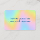 Pastel Rainbow Business Card Visitenkarte (Rückseite)