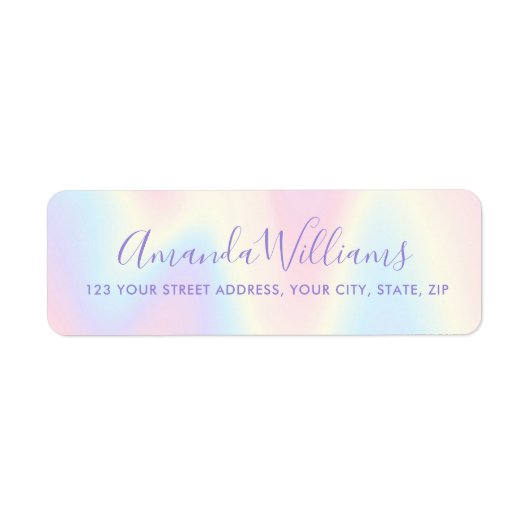 Pastel rainbow calligraphy script return address (Vorne)