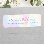 Pastel rainbow calligraphy script return address