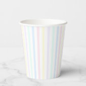 Pastel Rainbow Candy Stripe Retro Pappbecher (Rückseite)