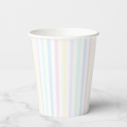 Pastel Rainbow Candy Stripe Retro Pappbecher