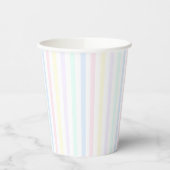 Pastel Rainbow Candy Stripe Retro Pappbecher (Links)