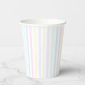 Pastel Rainbow Candy Stripe Retro Pappbecher (Rechts)