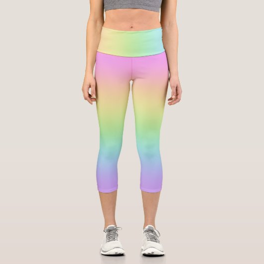 Pastel Rainbow Capri Leggings (Vorderseite)