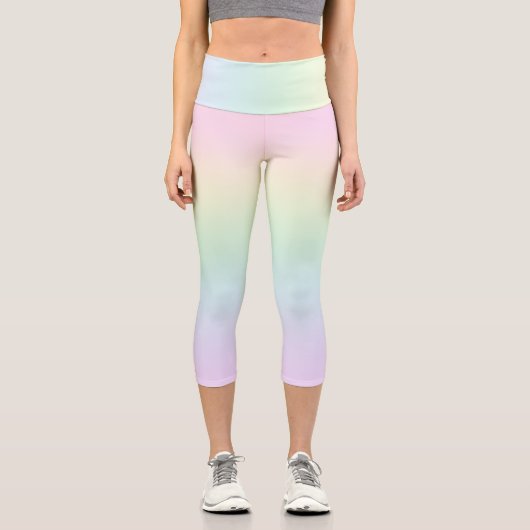 Pastel Rainbow Capri Leggings (Vorderseite)