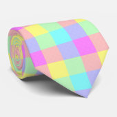 Pastel Rainbow Checkered Krawatte (Gerollt)