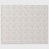 Pastel Rainbow Checkered Squares,Birthday, Baby Geschenkpapier (Flach)