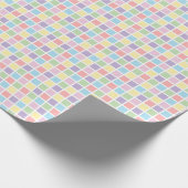Pastel Rainbow Checkered Squares,Birthday, Baby Geschenkpapier (Ecke)