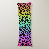 Pastel Rainbow Cheetah Print Seitenschläferkissen (Vorderseite Vertikal)