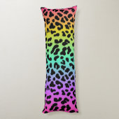 Pastel Rainbow Cheetah Print Seitenschläferkissen (Rückseite (Vertikal))