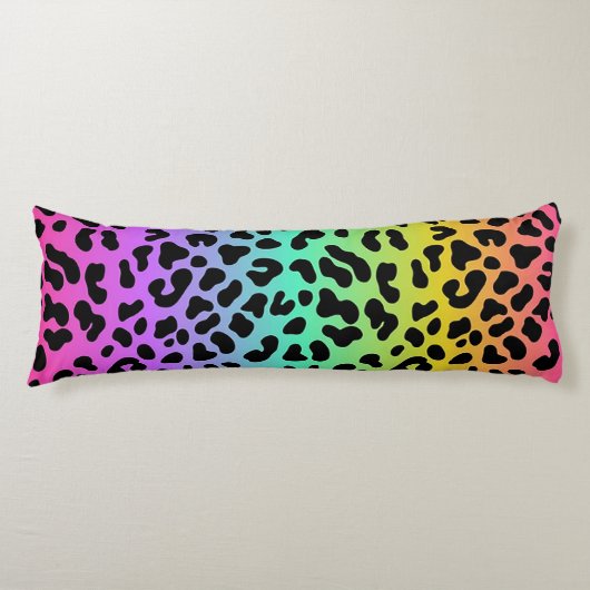 Pastel Rainbow Cheetah Print Seitenschläferkissen (Vorderseite)