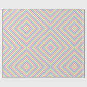 Pastel Rainbow Chevron Stripe Wrapping Paper Geschenkpapier (Flach)