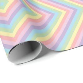 Pastel Rainbow Chevron Stripe Wrapping Paper Geschenkpapier