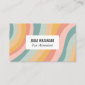 Pastel Rainbow Chic Minimalistisch Stripes Soziale Visitenkarte (Vorderseite)